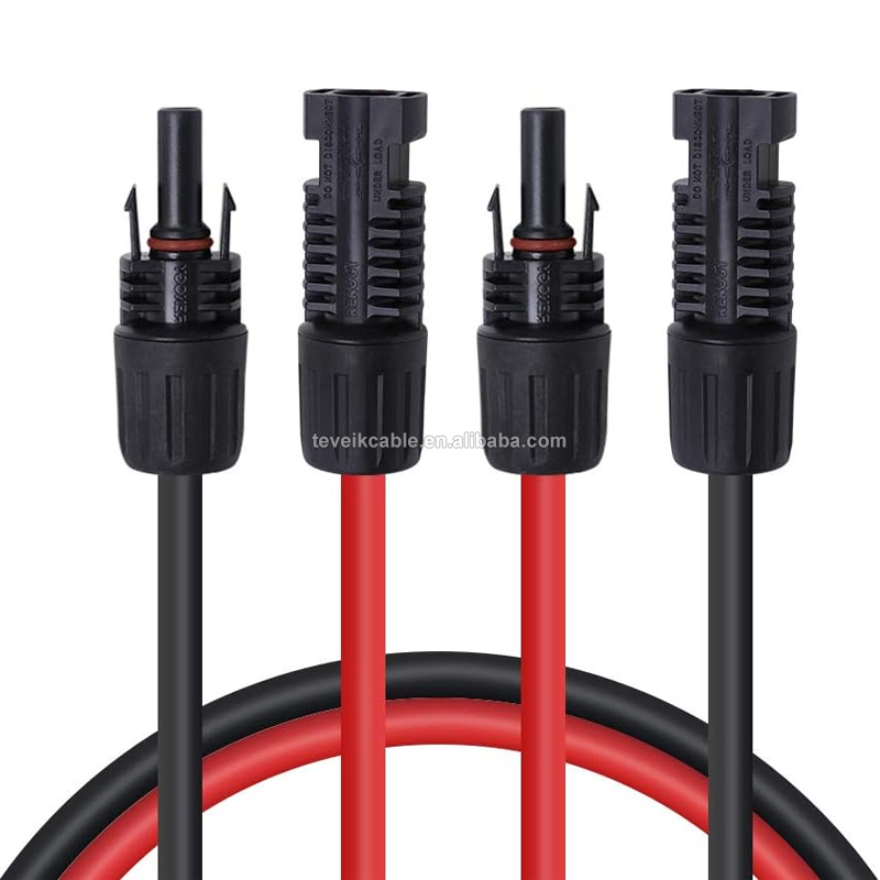 Solar Dc Panel Extension Cable 6mm 4mm 4mm2 6mm2 Wire Solar Pv Connector Power Cables 6 1000v 1500v Solar Panel Cable